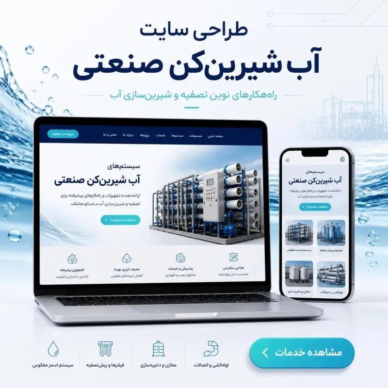 طراحی سایت آب شرین کن صنعتی
